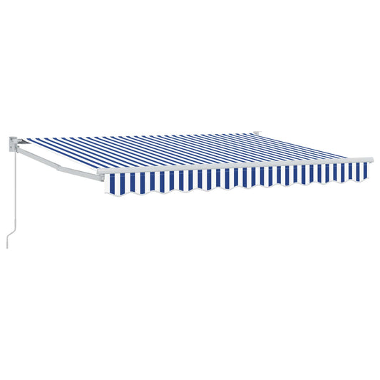 vidaXL Retractable Awning Blue and White 3.5 x 2 m