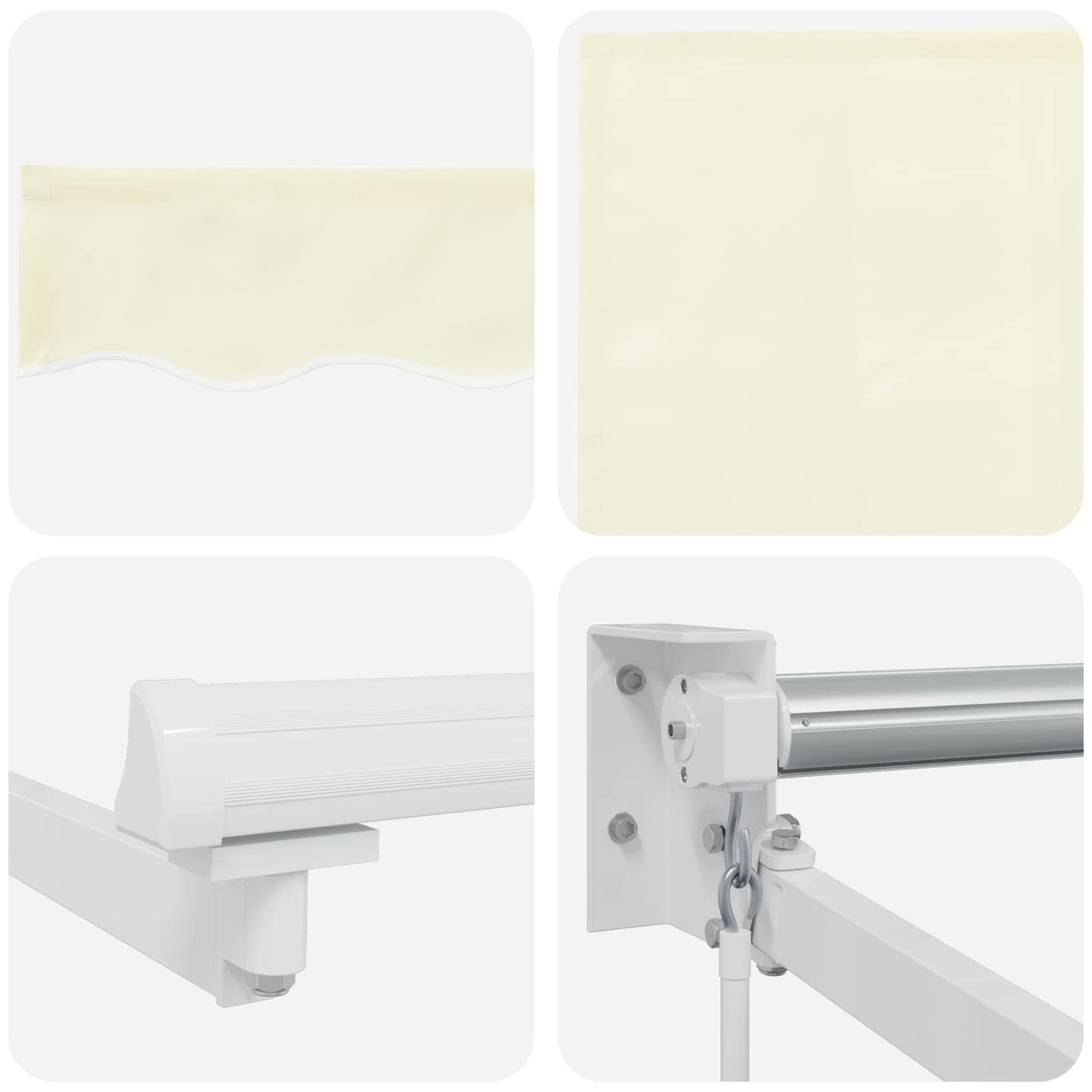 vidaXL Retractable Awning Cream 3.5 x 2 m 100% Polyester and Aluminium