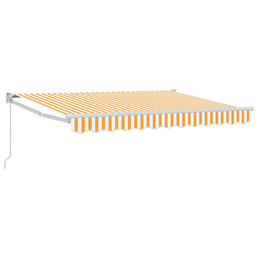 vidaXL Retractable Awning Yellow and White 3.5 x 2 m
