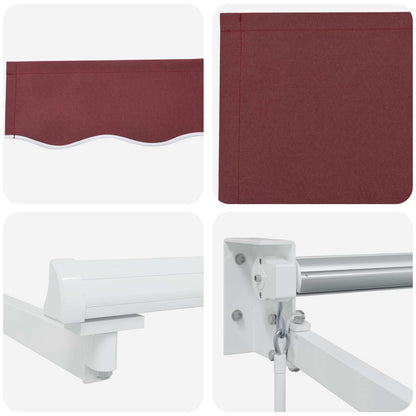 vidaXL Retractable Awning Burgundy 3.5 x 2 m