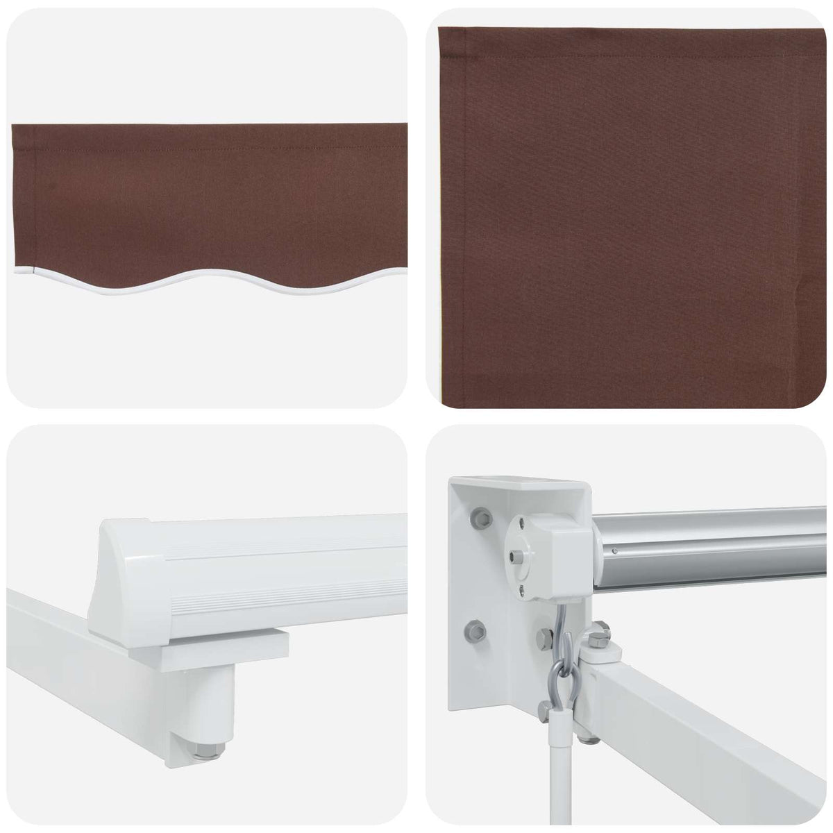 vidaXL Retractable Awning Brown 3.5 x 2 m 100% Polyester and Aluminium