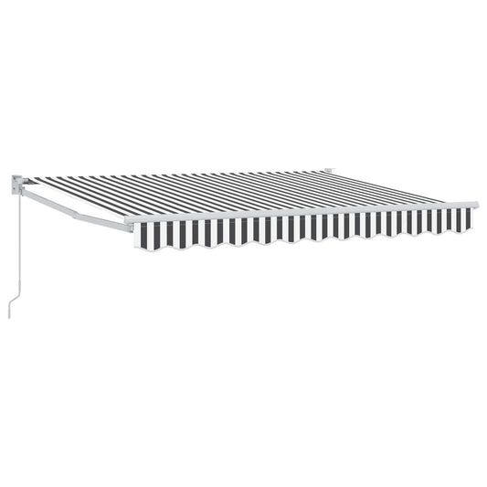vidaXL Retractable Awning Anthracite and White 3.5 x 2 m