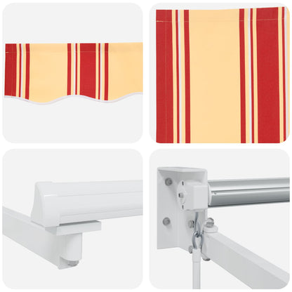 vidaXL Retractable Awning Yellow, Orange and White 3.5 x 2 m