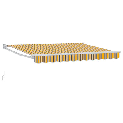 vidaXL Retractable Awning Yellow, Grey and White 3.5 x 2 m