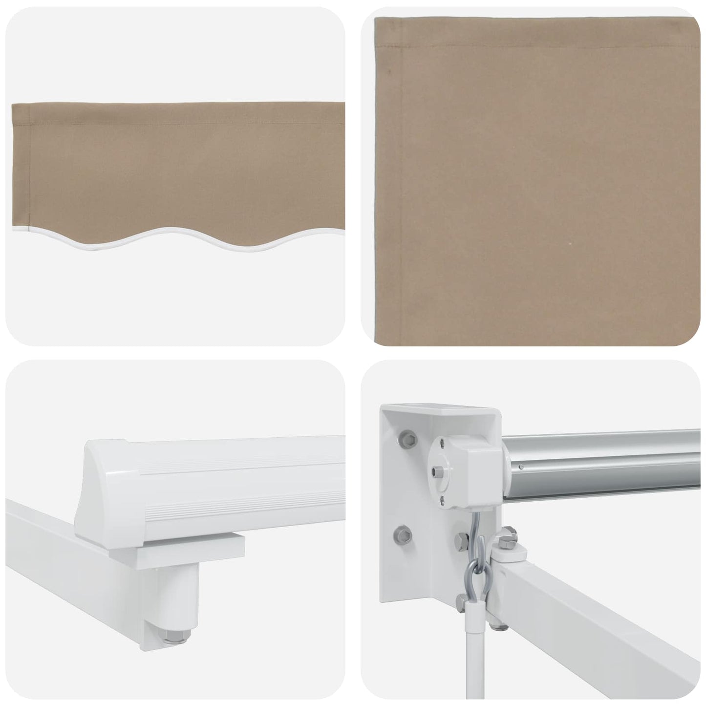 vidaXL Retractable Awning Beige 3.5 x 2 m 100% Polyester and Aluminium