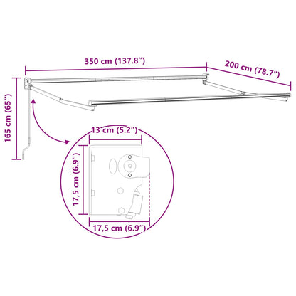 vidaXL Retractable Awning Beige 3.5 x 2 m 100% Polyester and Aluminium