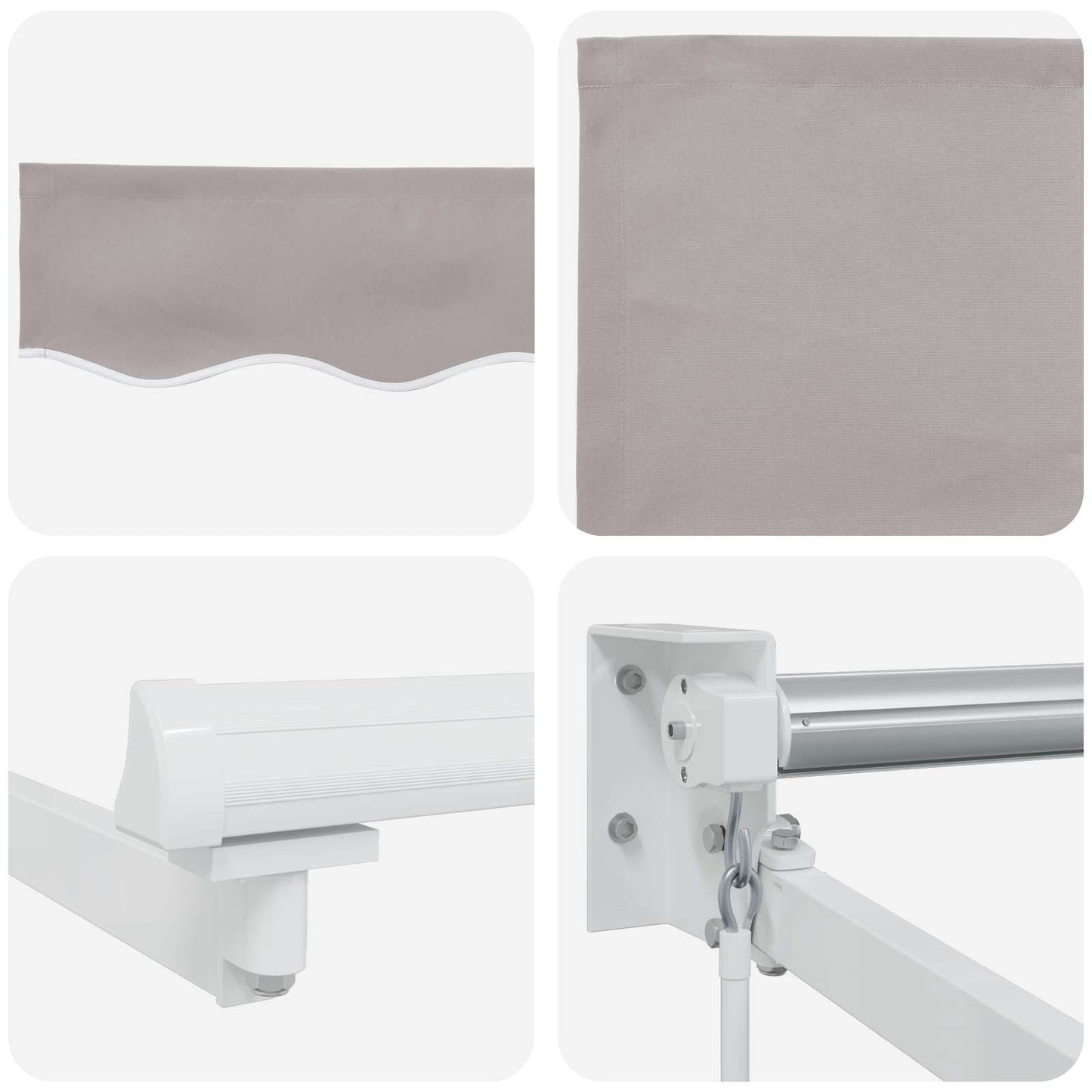vidaXL Retractable Awning Light Grey 3.5 x 2 m