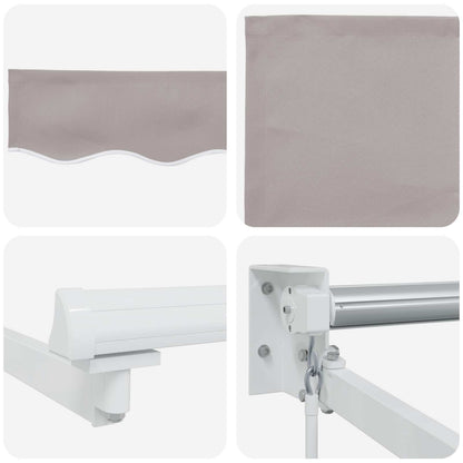 vidaXL Retractable Awning Light Grey 3.5 x 2 m