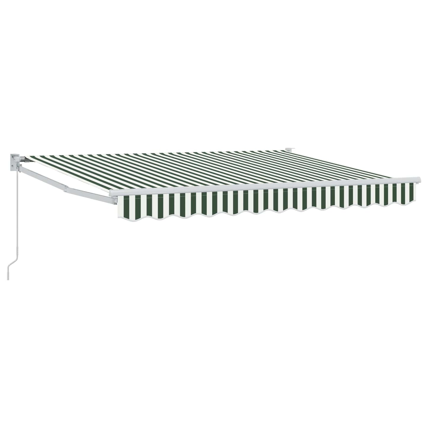 vidaXL Retractable Awning Green and White 3.5 x 2 m