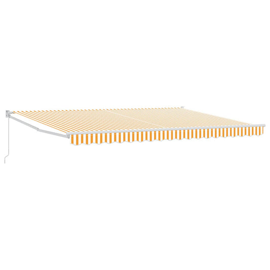 vidaXL Retractable Awning Yellow and white 4 x 2 m