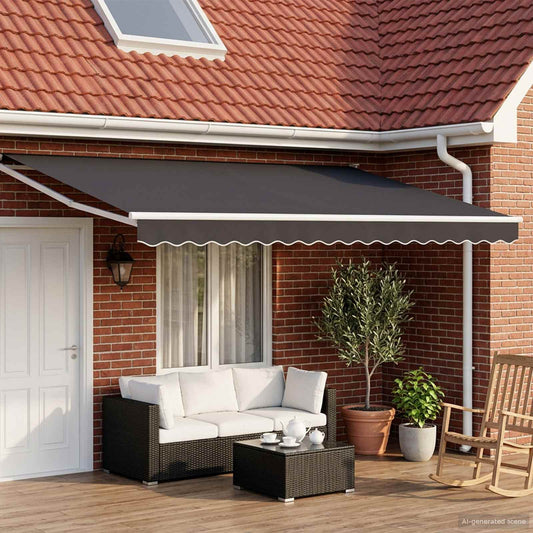 vidaXL Retractable Awning Anthracite 4 x 2 m