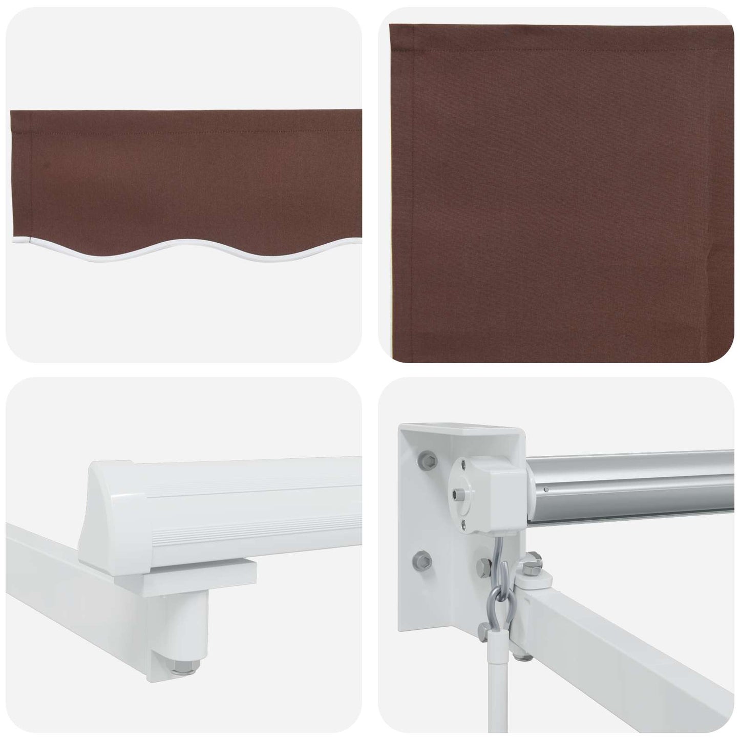 vidaXL Retractable Awning Brown 4 x 2 m 100% Polyester and Aluminium