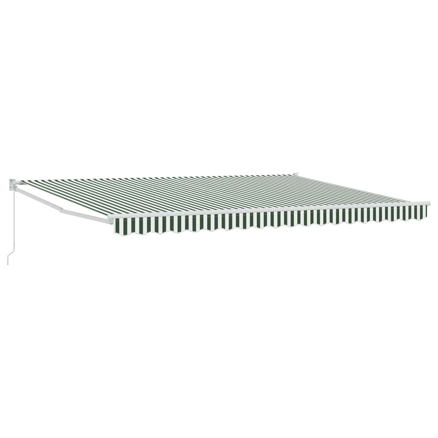 vidaXL Retractable Awning Green and White 4 x 2 m