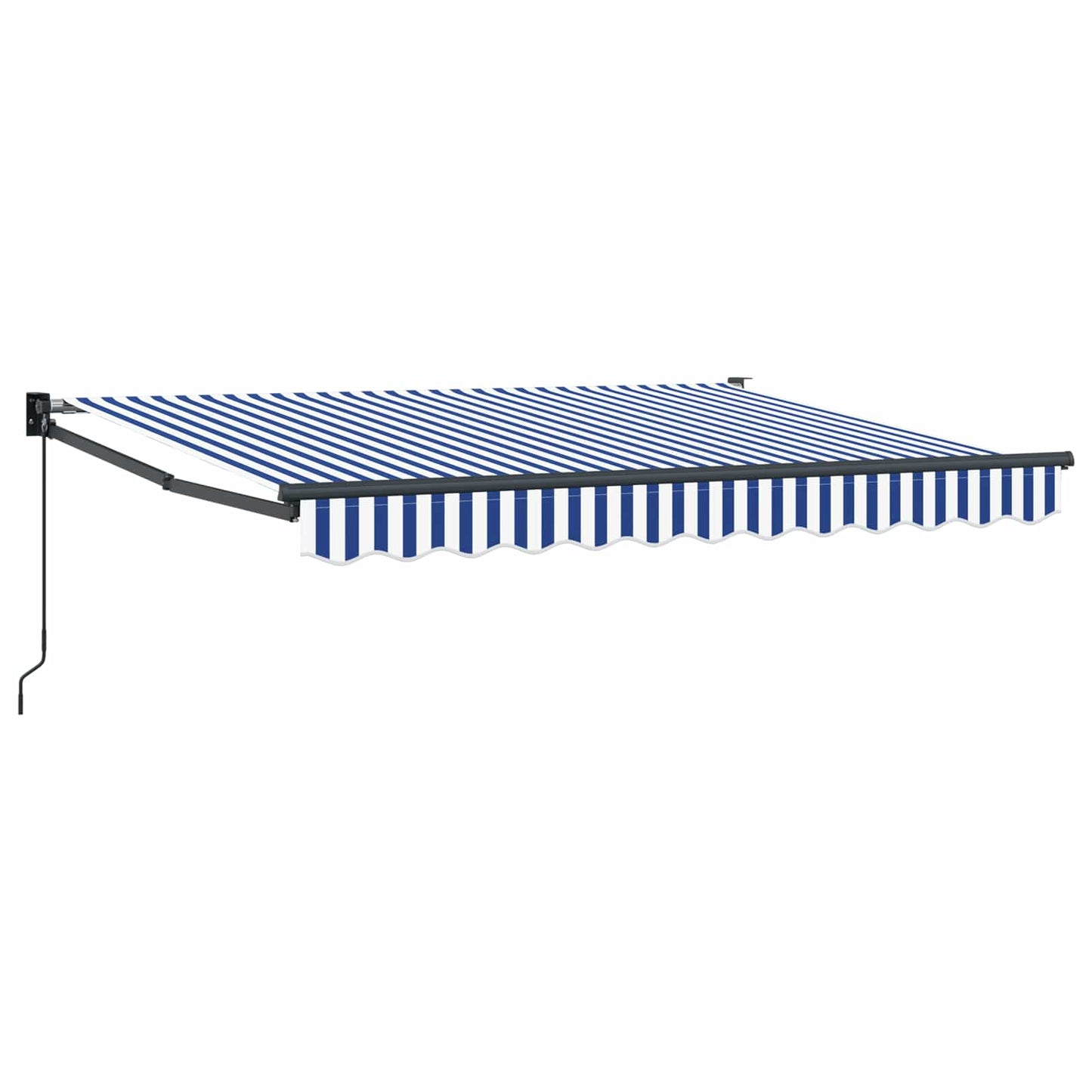 vidaXL Retractable Awning Blue and White 2.5 x 2 m