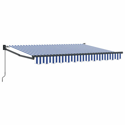 vidaXL Retractable Awning Blue and White 2.5 x 2 m