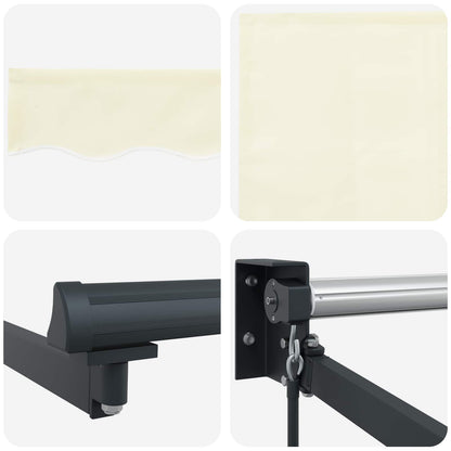 vidaXL Retractable Awning Cream 2.5 x 2 m 100% Polyester and Aluminium