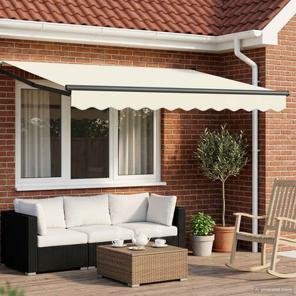 vidaXL Retractable Awning Cream 2.5 x 2 m 100% Polyester and Aluminium