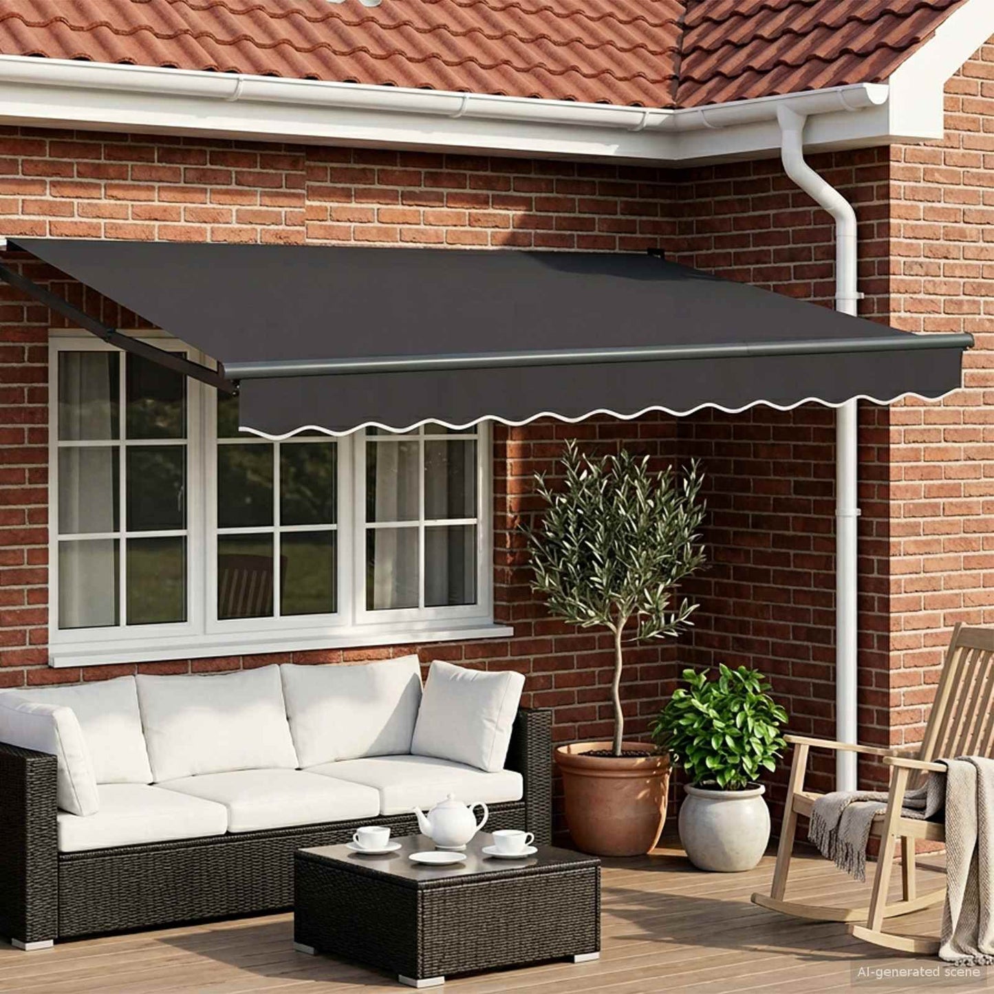 vidaXL Retractable Awning Anthracite 2.5 x 2 m