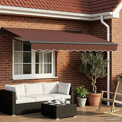 vidaXL Retractable Awning Brown 2.5 x 2 m 100% Polyester and Aluminium
