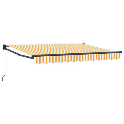 vidaXL Retractable Awning Yellow and white 3 x 2 m