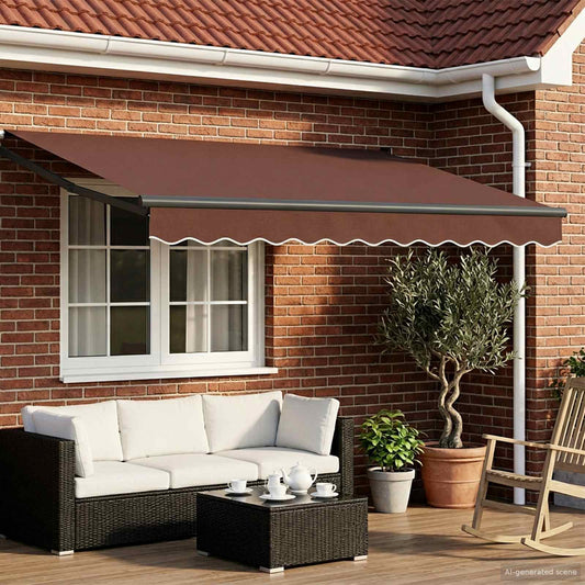 vidaXL Retractable Awning Brown 3 x 2 m Polyester with PU coating