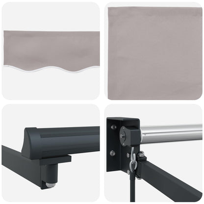 vidaXL Retractable Awning Light Grey 3 x 2 m