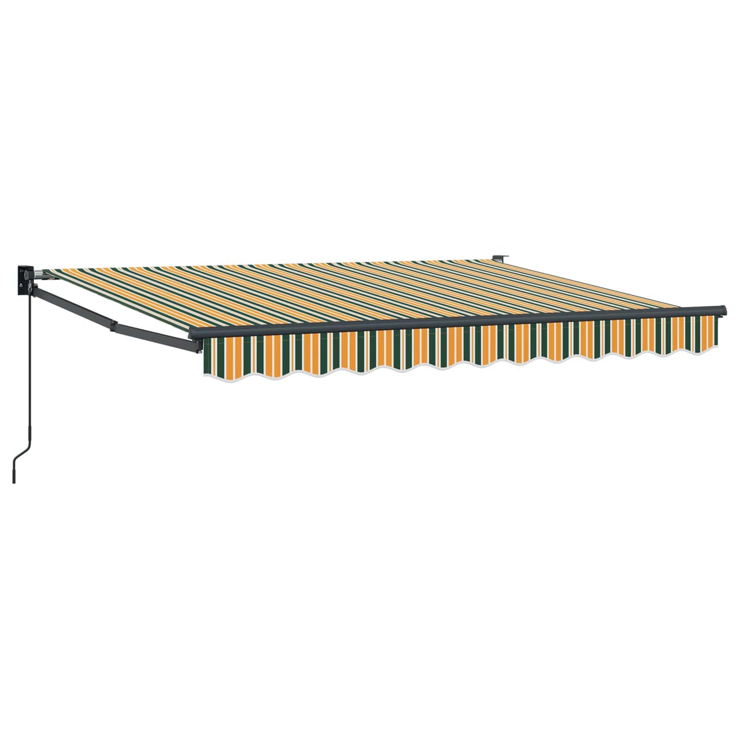 vidaXL Retractable Awning Green and Yellow 3 x 2 m
