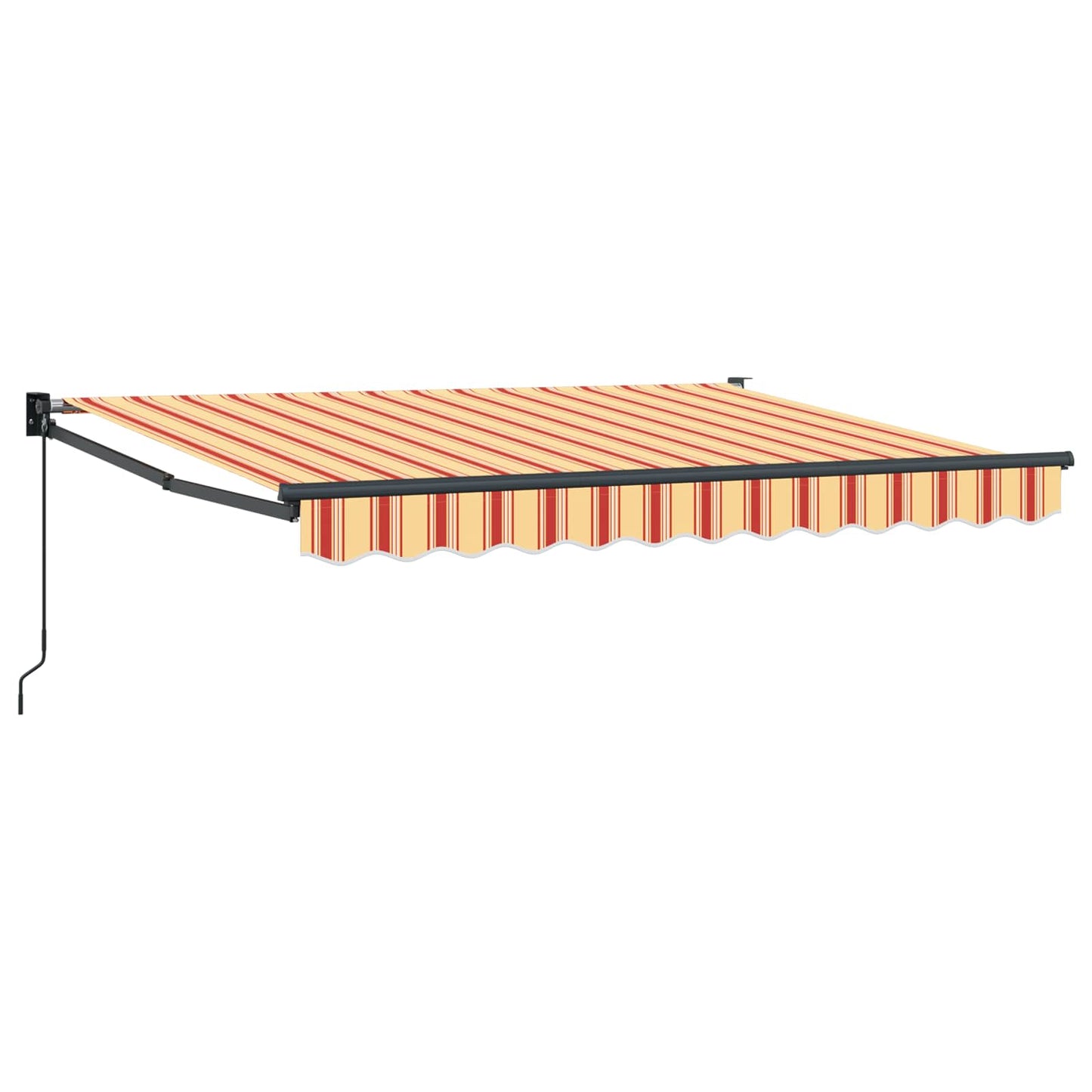 vidaXL Retractable Awning Yellow, Orange and White 3.5 x 2 m