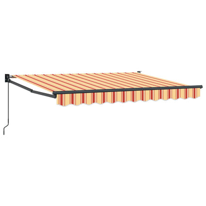vidaXL Retractable Awning Yellow, Orange and White 3.5 x 2 m