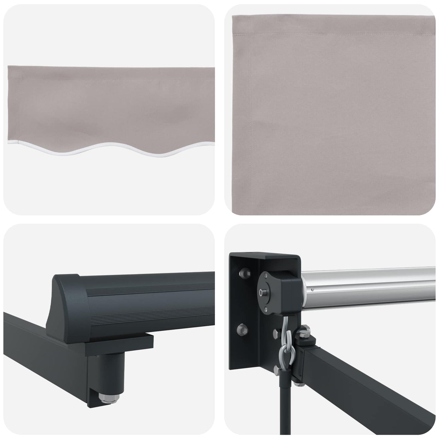 vidaXL Retractable Awning Light Grey 3.5 x 2 m