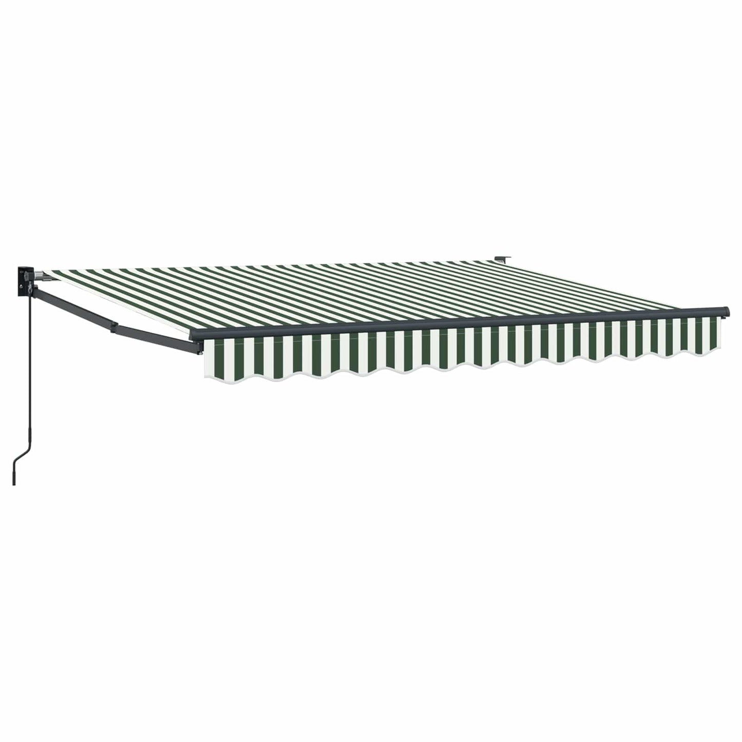 vidaXL Retractable Awning Green and White 3.5 x 2 m