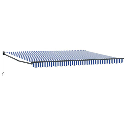 vidaXL Retractable Awning Blue and White 4 x 2 m