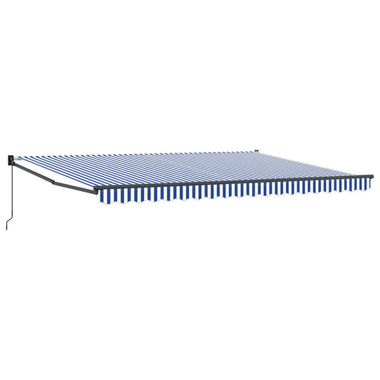 vidaXL Retractable Awning Blue and White 4 x 2 m