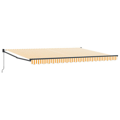 vidaXL Retractable Awning Yellow and white 4 x 2 m