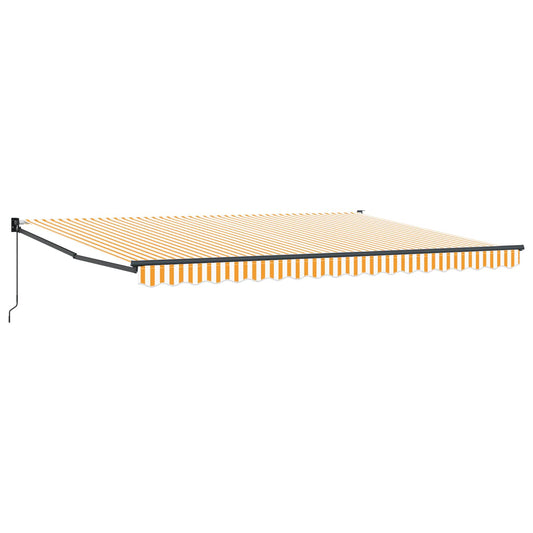 vidaXL Retractable Awning Yellow and white 4 x 2 m