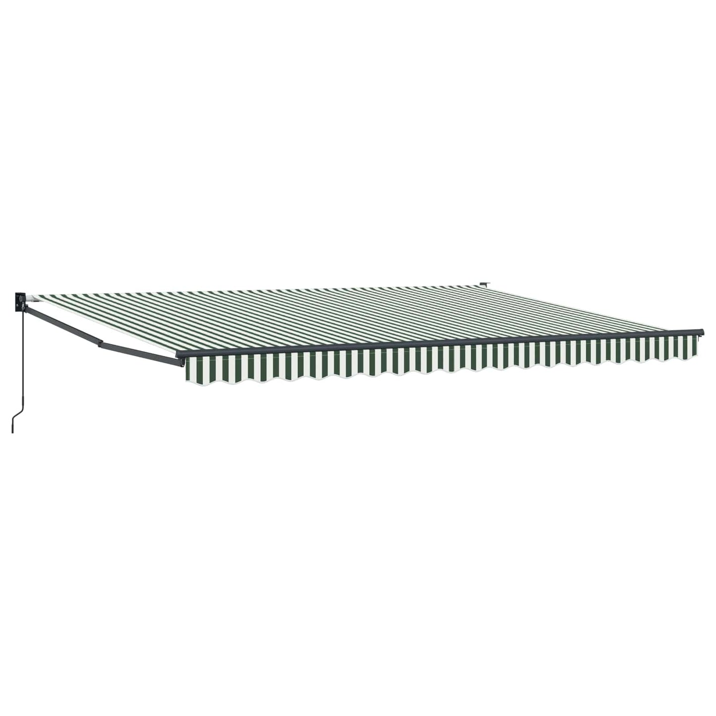 vidaXL Retractable Awning Green and White 4 x 2 m