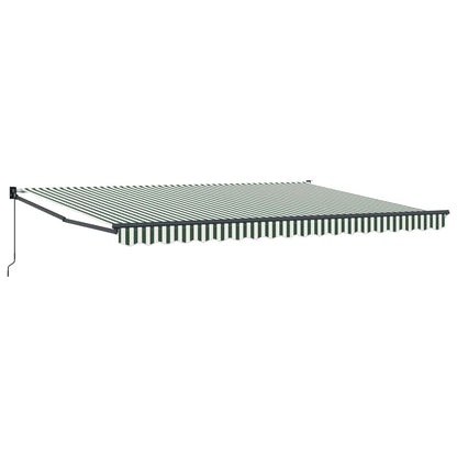 vidaXL Retractable Awning Green and White 4 x 2 m