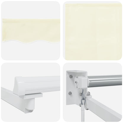 vidaXL Manual Retractable Awning with LEDs Cream and White 2.5 x 2 m