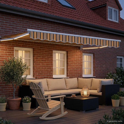 vidaXL Manual Retractable Awning with LEDs 2.5 x 2 m