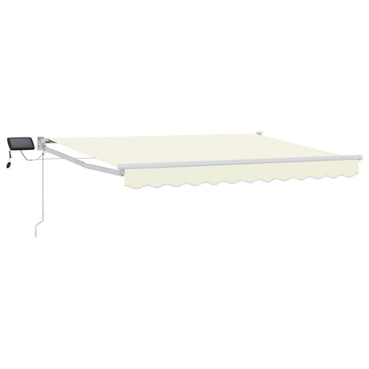 vidaXL Manual Retractable Awning with LEDs Cream and White 3 x 2 m