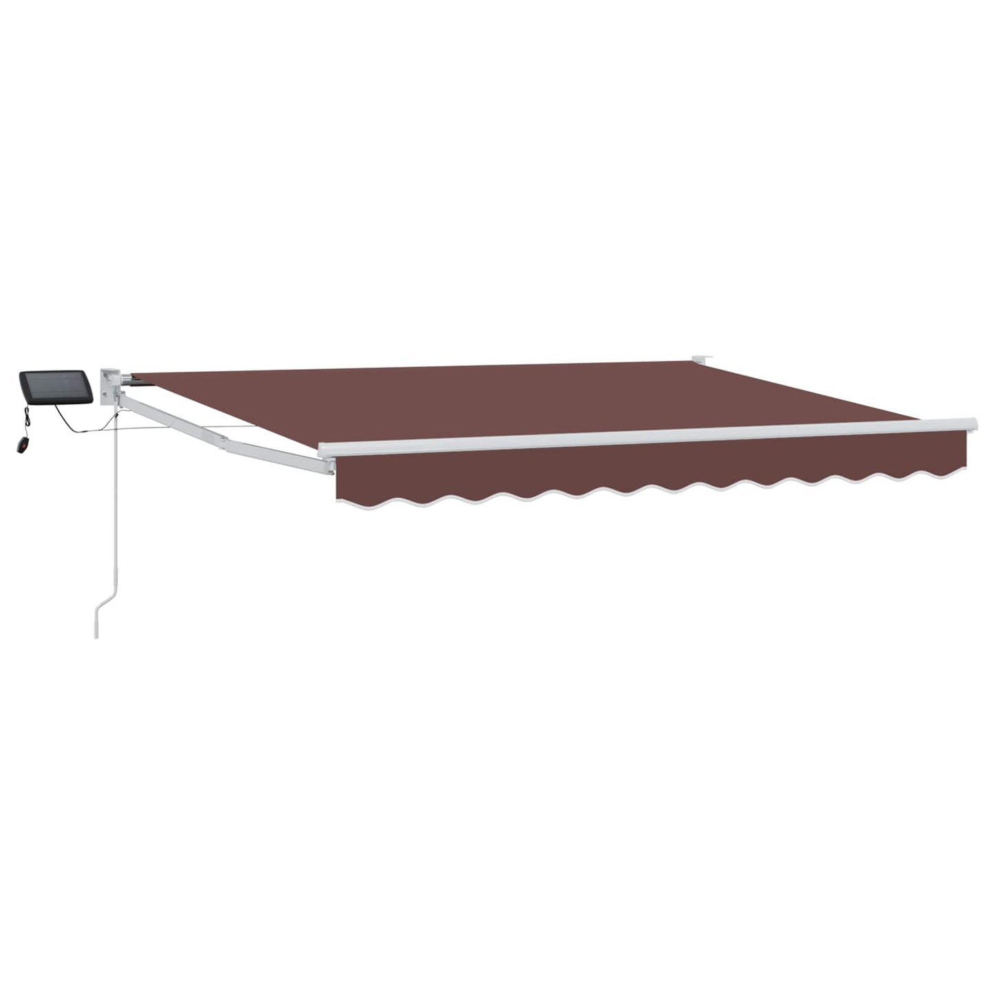 vidaXL Manual Retractable Awning with LEDs Brown and White 3 x 2 m
