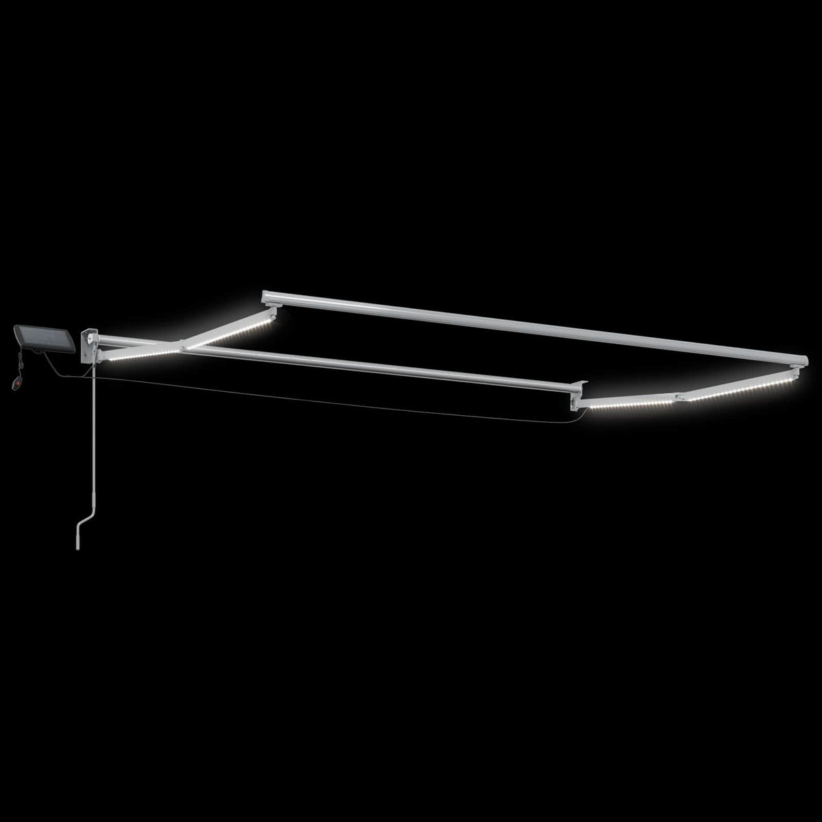vidaXL Manual Retractable Awning with LEDs Yellow and White 3.5 x 2 m