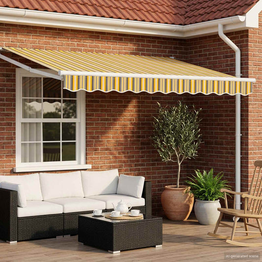 vidaXL Manual Retractable Awning with LEDs 3.5 x 2 m