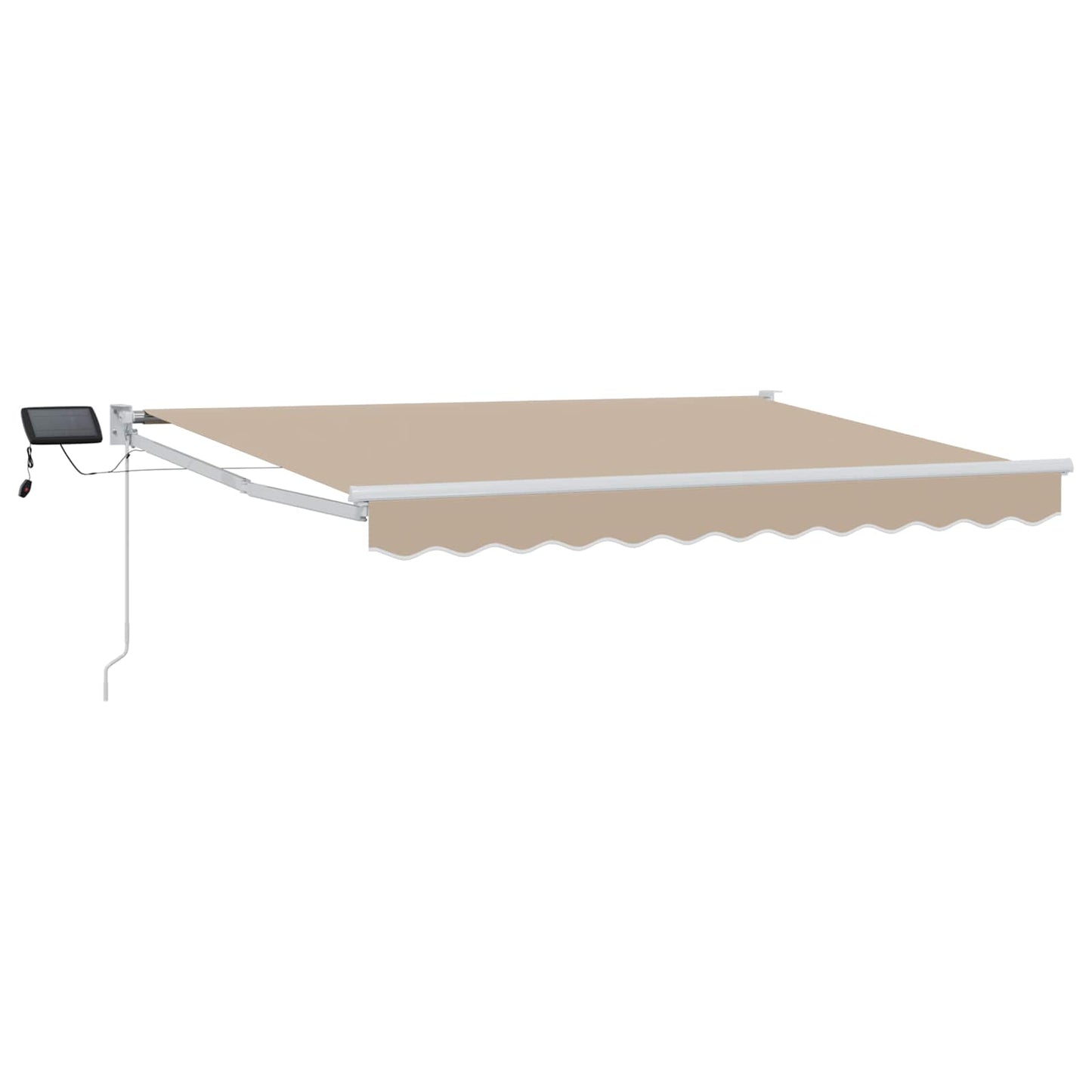 vidaXL Manual Retractable Awning with LEDs Beige and White 3.5 x 2 m