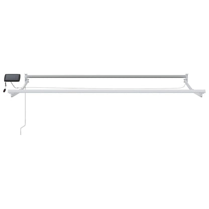 vidaXL Manual Retractable Awning with LEDs Beige and White 3.5 x 2 m