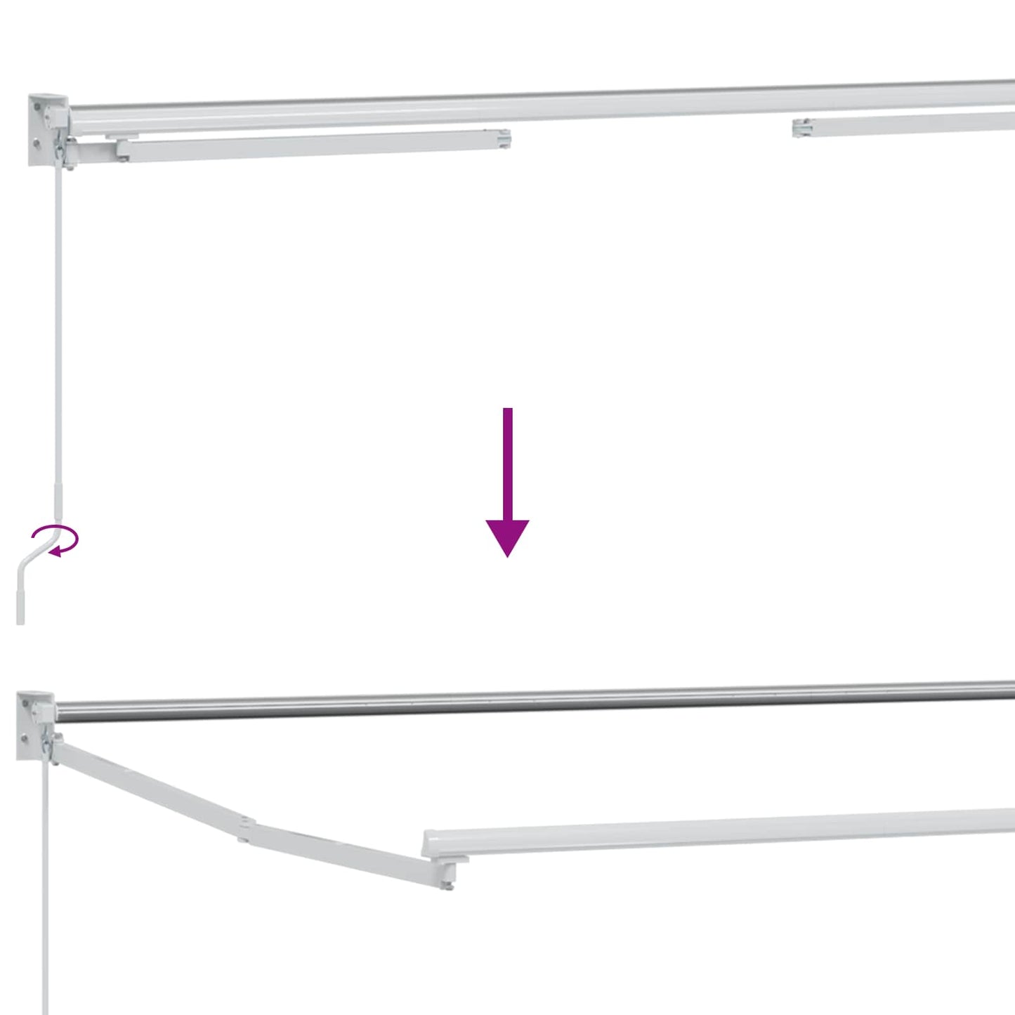 vidaXL Manual Retractable Awning with LEDs Beige and White 3.5 x 2 m