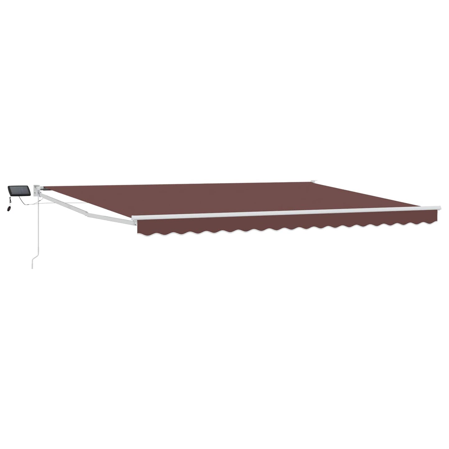 vidaXL Manual Retractable Awning with LEDs Brown and White 4 x 2 m