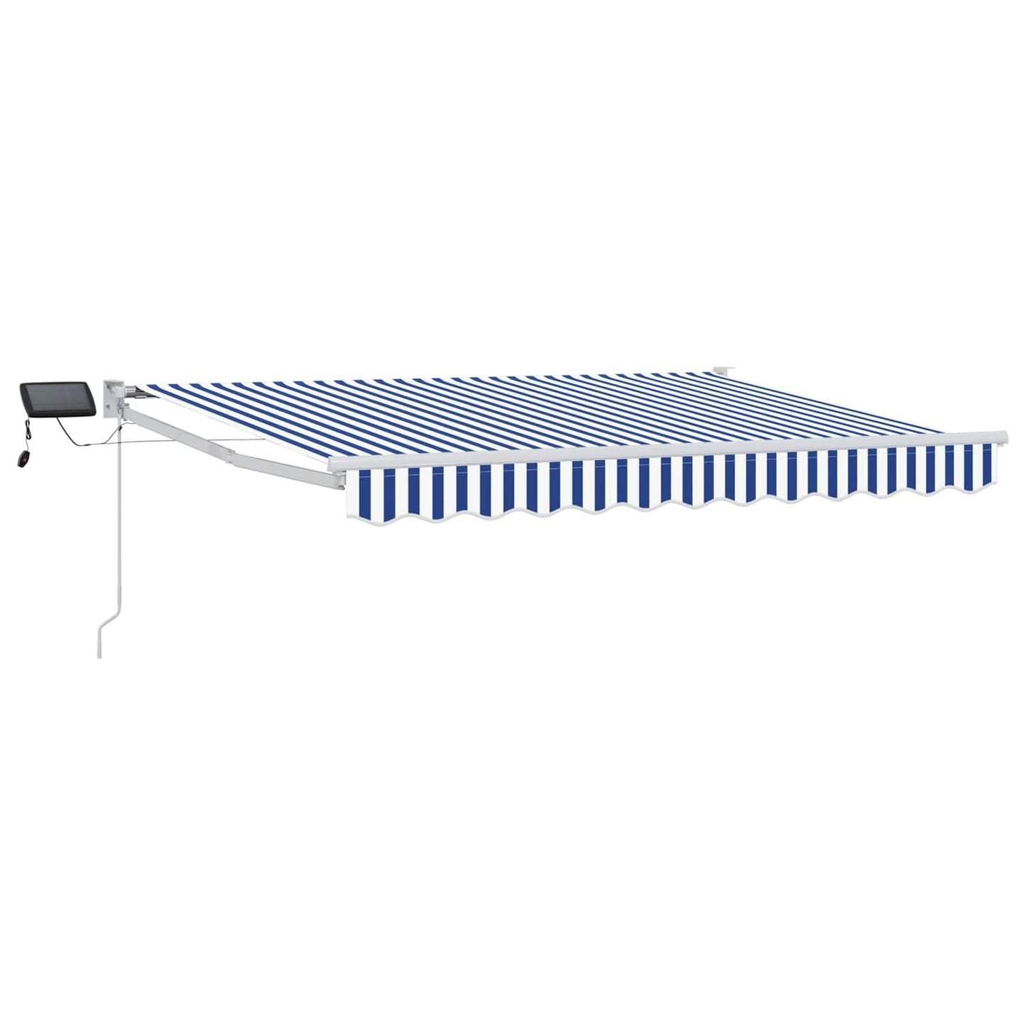 vidaXL Manual Retractable Awning with LEDs Blue and White 3 x 2.5 m