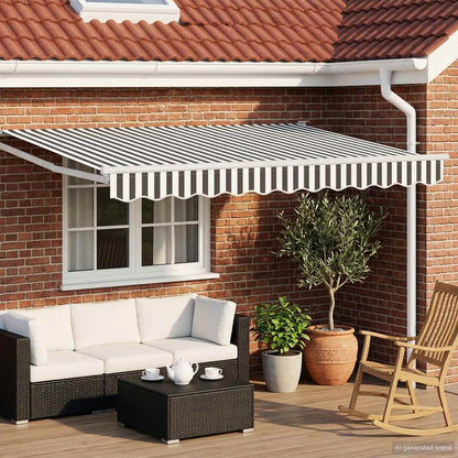 vidaXL Manual Retractable Awning with LEDs 3 x 2.5 m