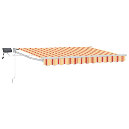 vidaXL Manual Retractable Awning with LEDs Multicolour 3 x 2.5 m